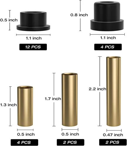 Vista 3 de Kit mejorado de bujes para Club Car Ds Bushing Front Leaf Spring y Upper A Arm Bushing Kit de piezas y manguitos de carrito de golf 1992-up, Bushing