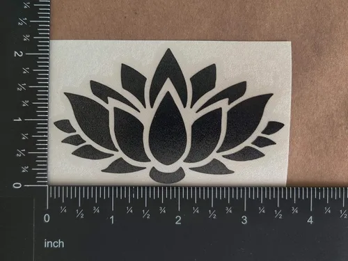 Vista 6 de Paquete de 4 calcomanías de loto surtidas (negro, pequeño ~ 3.5")