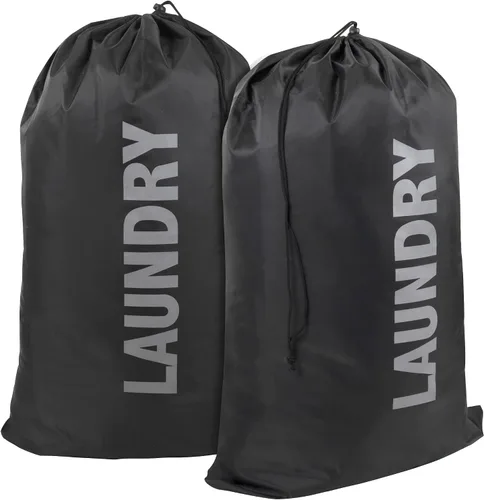 Vista 11 de Bolsas de lavandería lavables con cordón, paquete de 2 unidades, extra grandes, resistentes, para dormitorio universitario, ropa sucia, bolsa