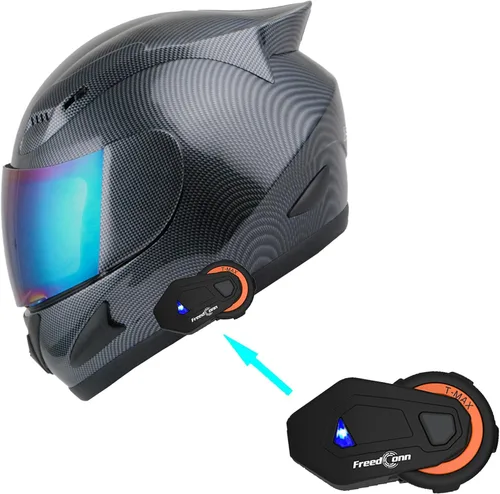 Vista 17 de 1Storm - Casco de cabeza completa para motocicleta, diseño de calavera mecánica HJDJ11