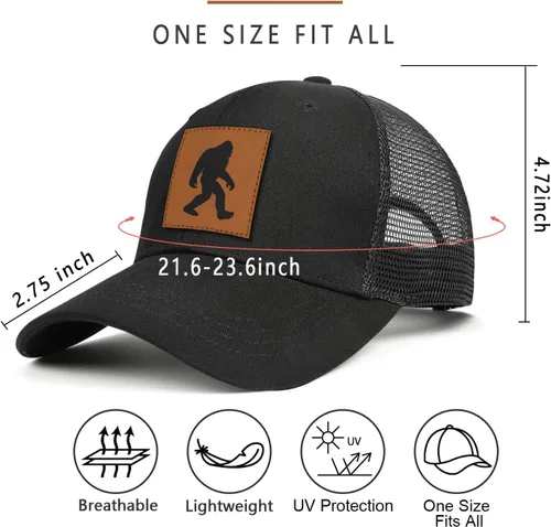 Vista 6 de Mens Hat Snapback Trucker Hats Outdoor Gifts for Men Dad Husband Father's Day Leather Pattern Baseball Cap Cs1012 Pie Grande-00