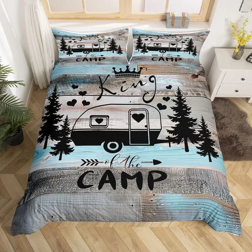 Vista 25 de Erosebridal Camper Bedding - Juego de ropa de cama de 2 piezas, estilo rústico de granja, juego de ropa de cama de campamento para adolescentes