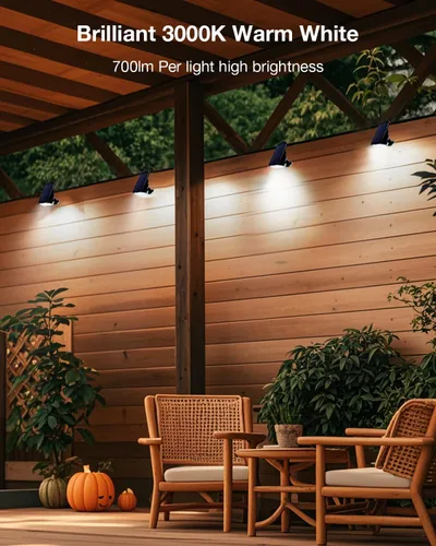Vista 5 de Foco Solar para Exteriores Impermeable Iluminación LED de Acento para Paisaje para Patio, Árbol, Plantas, Paredes, Sendero, Jardín, Estatuas, Brillo