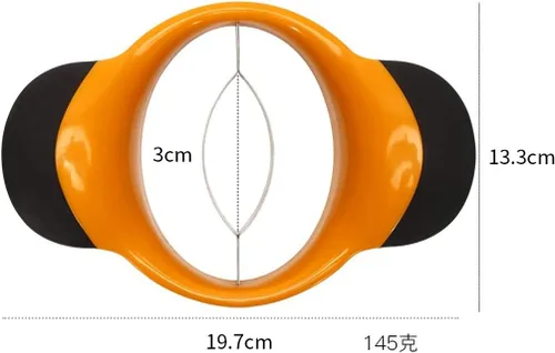 Vista 5 de Cortador de mango con cuchilla de acero inoxidable, divisor de frutas, mango ergonómico de agarre de goma, antideslizante, extra grande, divisor