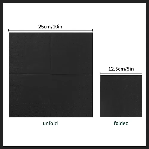 Vista 2 de 100 paquetes de servilletas de cóctel de 2 capas, servilletas de postre plegadas de 5 x 5 pulgadas, servilletas desechables para cena, boda