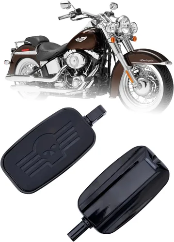 Vista 7 de Kinglemc Estribera para Harley Dyna Touring Softail Sportster 883 1200 (águila 7.2 x 2.5 pulgadas, negro)