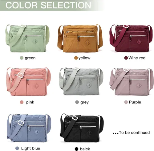 Vista 7 de ETidy Bolso cruzado para mujer, impermeable, ligero, casual, de hombro, bolso de libros