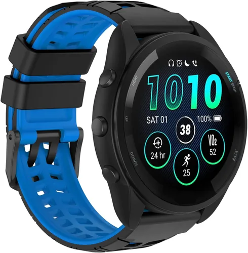 Vista 2 de OVERSTEP Correa de silicona de 0.866 in compatible con Garmin Vivoactive 4, Venu 2, Forerunner 265, 255, Samsung Gear S3 Frontire, Galaxy Watch