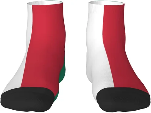 Vista 2 de Calcetines tobilleros con bandera italiana de verano, corte bajo, deportivos, cómodos, transpirables, casuales, para hombre y mujer, 2, 1 Negro