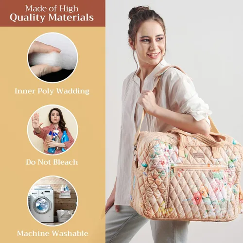 Vista 3 de Maison d' Hermine Bolsas de fin de semana para mujer, de algodón, acolchadas, para equipaje nocturno, bolsa de fin de semana para hombres, regalos