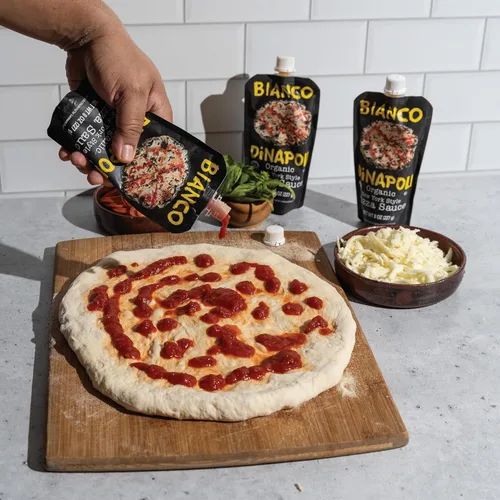 Vista 6 de Bianco DiNapoli Organic NY Style - Salsa de pizza de 8 onzas (paquete de 8), tomates cultivados en California madurados con vid, con ajo, especias