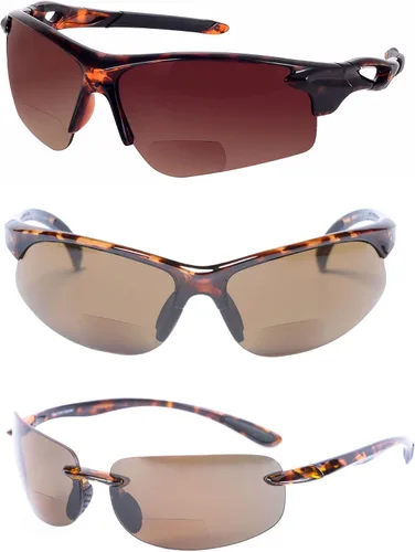Vista 9 de Mass Vision 'The Allstars' - 3 pares de nuestros lentes de sol unisex bifocales ligeros más populares Negro