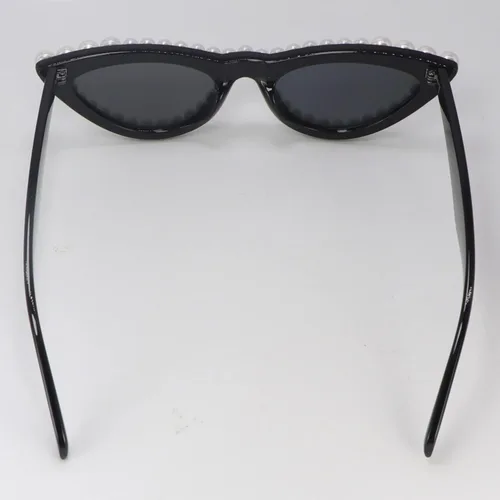 Vista 6 de Gafas de sol de ojo de gato con perlas para mujer, lindas gafas de moda