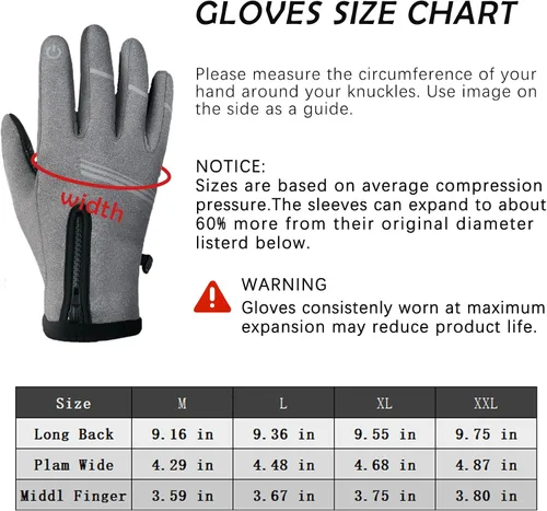 Vista 2 de Little World Guantes de invierno, guantes de ciclismo, resistentes al viento, impermeables, antideslizantes para exteriores, ciclismo, snowboard