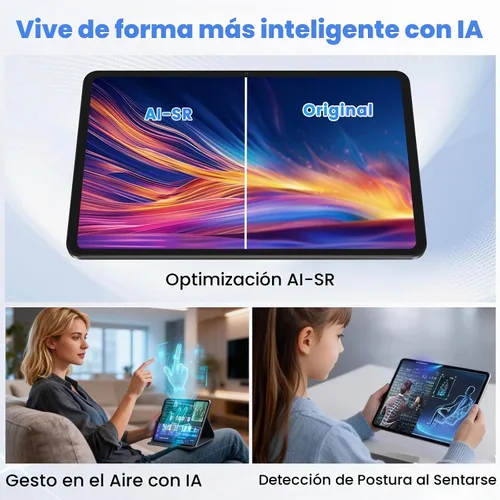 Vista 6 de Tableta, Android 15 Tableta, 20GB RAM 128GB ROM 2TB Expansión, A733 8-Core Procesador, Pantalla táctil grande de 12 pulgadas Pantalla 2K, Cámara