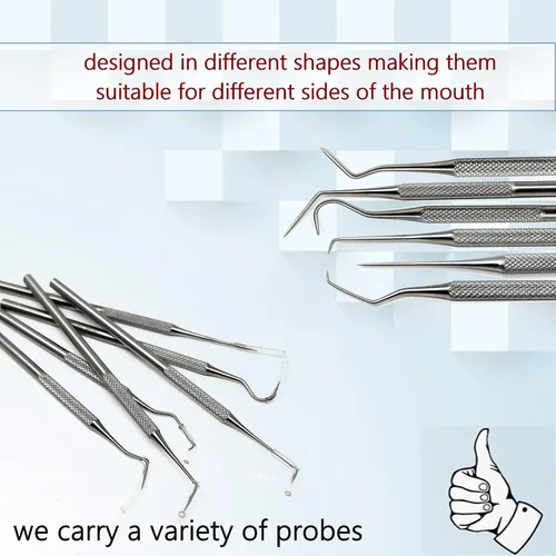 Vista 7 de Dental Probe Explorer #23 - Placa de herramientas reutilizable de acero inoxidable y removedor de sarro, extremo en ángulo adecuado para uso