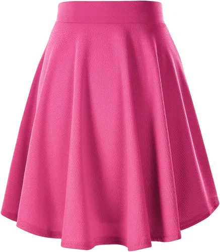 Vista 2 de Urban CoCo Women's Basic Versatile Stretchy Flared Casual Midi Skater Skirt