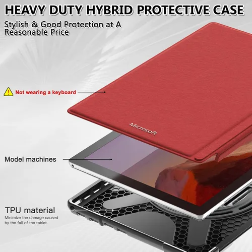 Vista 7 de BRAECNstock Funda protectora resistente a prueba de golpes para Microsoft Surface Pro 7+ Plus, 7, 6, 5, 4 pulgadas, con correa de mano y soporte