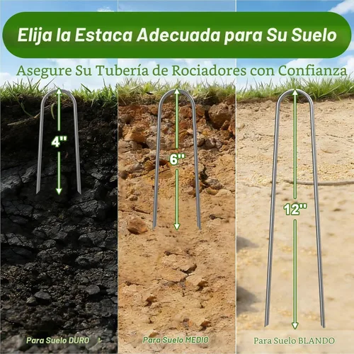 Vista 3 de AAGUT Estacas de jardín en forma de U de 4 pulgadas, grapas galvanizadas plateado