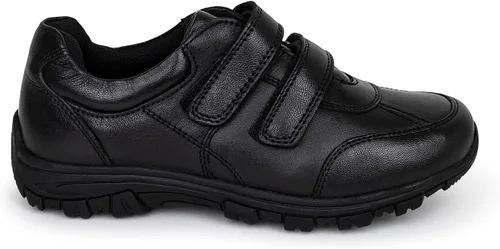 Vista 2 de Tenis de cuero con suela de velcro para niños, elegante zapato casual activo ideal para la escuela y los deportes