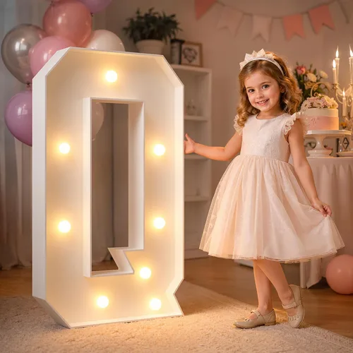 Vista 73 de imprsv Letras iluminadas grandes de 3 pies, letras iluminadas de marquesina para fiesta de cumpleaños (3 pies, letra y )