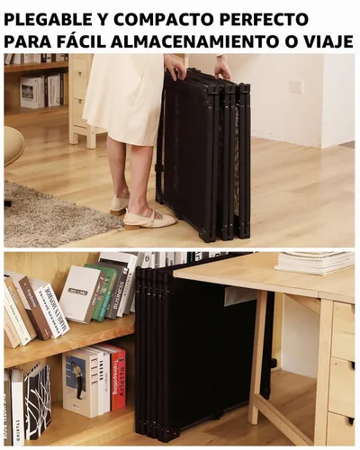Vista 6 de Puerta Corralito Extra Ancha para Bebés con Malla Resistente al Calor, Valla Plegable de 8 Paneles para Bebés, Barrera de Seguridad