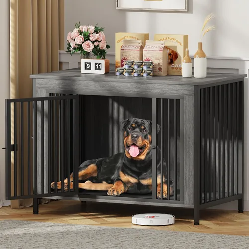 Vista 22 de EasyCom Mueble de jaula para perros para 1 o 2 perros, jaulas resistentes para perros individuales/dobles para perros pequeños, medianos y grandes