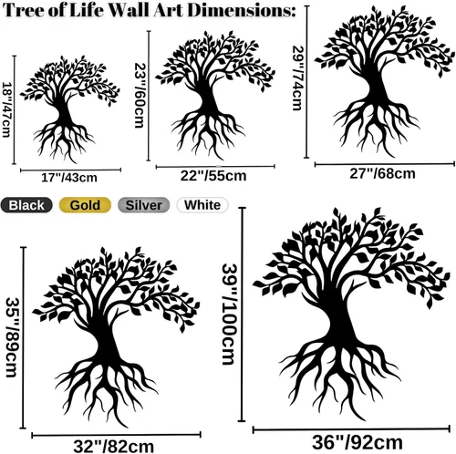 Vista 3 de Decoración de pared de árbol de la vida, árbol de la vida, árbol de la vida, decoración de pared de árbol de metal grande, regalo de inauguración