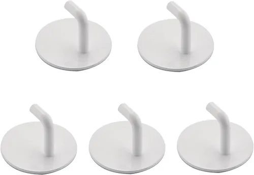 Vista 8 de dophee 5 ganchos de pared autoadhesivos de acero inoxidable negro, adhesivo sin perforación, perchero para colgar toallas, abrigos, ropa, llaves