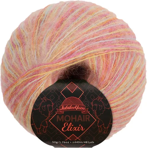 Vista 9 de JubileeYarn Mohair Elixir Yarn - 50g/Skein Baby Wool Blend - Cosmopolitan - 1 Skein