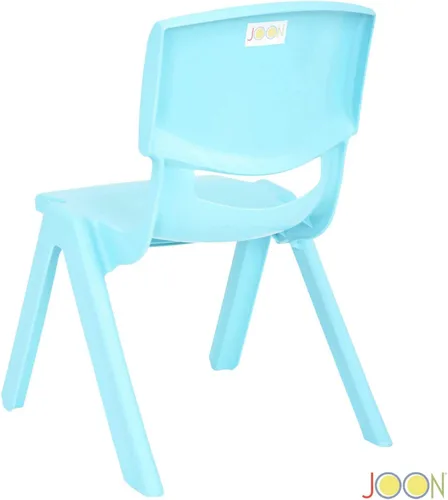 Vista 6 de JOON Paquete de 2 sillas apilables de plástico para niños, 20.8 x 12.5 pulgadas, los juegos de sillas perfectos para salas de juegos, escuelas