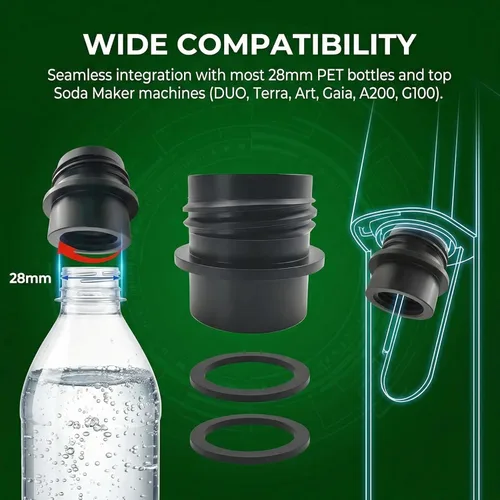 Vista 3 de Soda Machine PTE Adaptador de botella de agua compatible con Fizzi DUO Terra Art Gaia A200 G100 Soda Maker