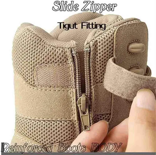 Vista 5 de Einplus Botas tácticas militares de combate para hombre, resistentes al agua, ligeras, botas de trabajo