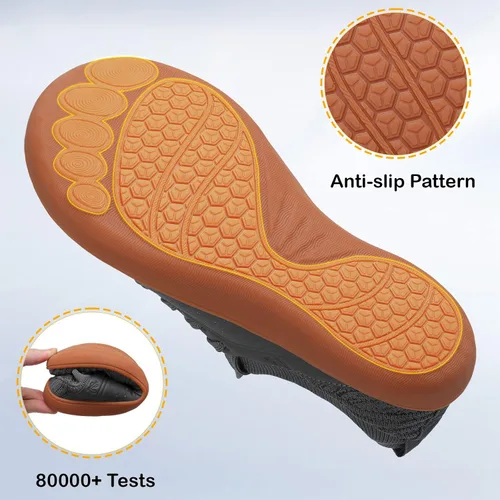 Vista 4 de LeIsfIt Zapatos para caminar para mujer, con puntera ancha, minimalistas, sin caída, transpirables, a la moda