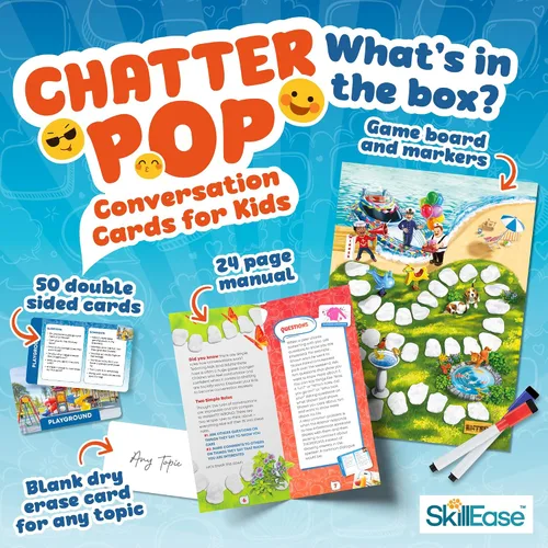 Vista 2 de SkillEase Juego de habilidades sociales Chatter Pop para pensar en los demás, materiales de terapia del habla, juegos de terapia, educativos