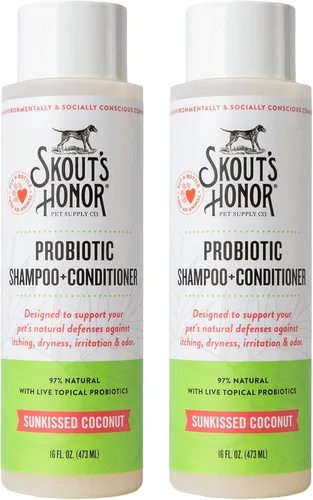 Vista 18 de SKOUT'S HONOR Champú y acondicionador probiótico para perros, SC, 16 onzas