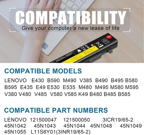 Vista 5 de Fancy Buying 75+ B590 E430 E530 E540 0A36311 Batería para portátil ThinkPad E431 E435 E440 E445 E531 E535 E545 45N1048 45N1049 45N1043 45N1042
