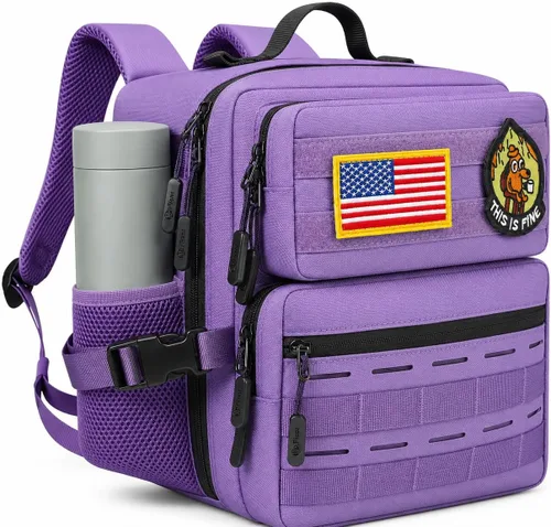 Vista 19 de Mini mochila táctica de 9L para hombres y mujeres, mochila táctica militar pequeña para deportes, gimnasio, senderismo, viajes, camping, Verde Verde