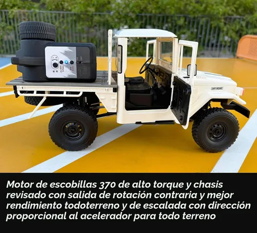 Vista 5 de HLSFWDRIVE WPL C44 RC Rock Crawler RC Camión 4x4 Off Road RTR Escala 1/16 Pastilla de orugas con control remoto todo terreno Full proporcional 370