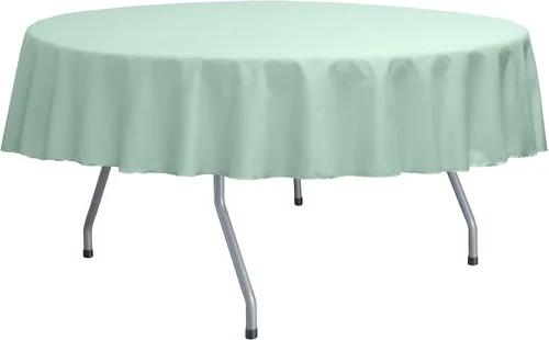 Vista 31 de Ultimate Textile Poly-Cotton Twill 60-Inch Round Tablecloth - Fits Tables Smaller Than 60-Inches in Diameter, Navy Blue
