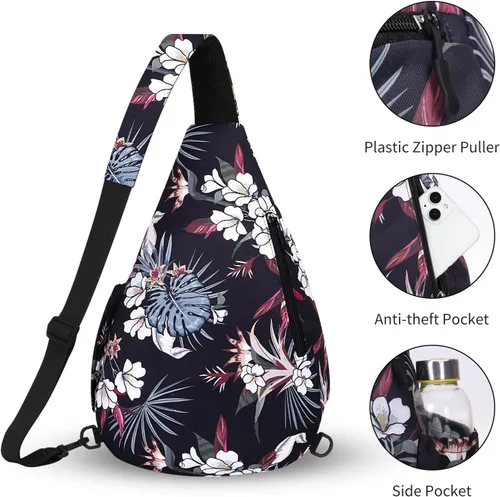 Vista 3 de HUA ANGEL Bolso bandolera, bolso cruzado de moda para el pecho, mochila de viaje, senderismo, gimnasio, mochila casual