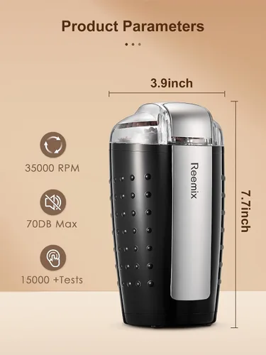 Vista 13 de Molinillo de café, molinillo de café eléctrico con gran capacidad de 3.5 onzas, molinillo de café y especias de un solo toque con hoja inoxidable