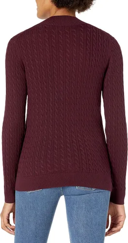 Vista 2 de Tienda Essentials Suéter ligero de manga larga con cuello alto falso para mujer