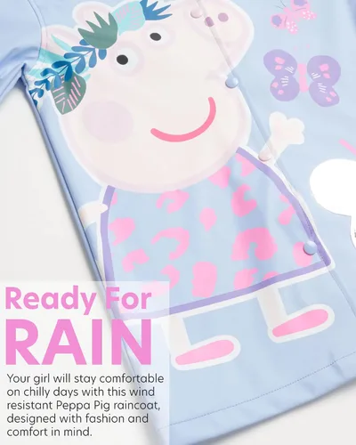 Vista 3 de Hasbro Peppa Pig - Chaqueta impermeable para niña pequeña, rompevientos (2T-5), Peppa Pig