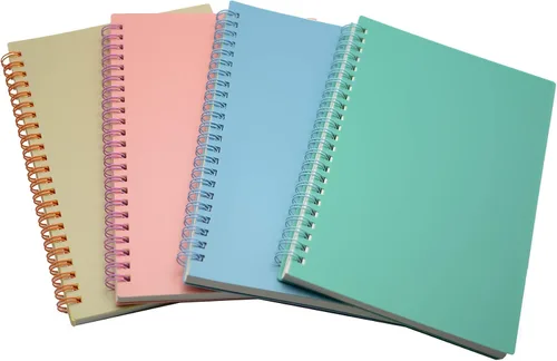 Vista 5 de Yansanido Cuaderno en espiral, 4 unidades, tapa dura de plástico grueso A5 de 0.315 in, 80 hojas, 160 páginas para estudio y notas