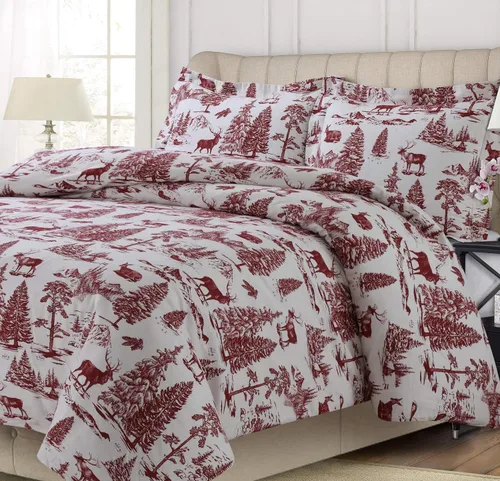 Vista 4 de Tribeca Living Juego de funda de edredón de 200-GSM con estampado floral, King, Multicolor (FL200DSKIDB)