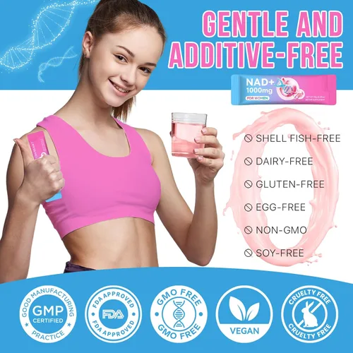 Vista 7 de Suplemento NAD+ para mujeres de 1000 mg - Potenciador de energía celular de alta potencia con resveratrol, PQQ, salud, suplemento de apoyo