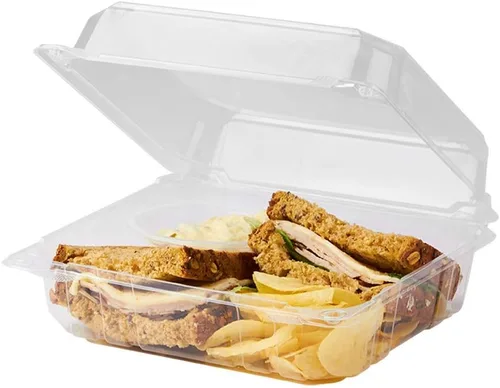 Vista 3 de Karat Earth KE-HC88PLA-1C Contenedor con bisagras PLA de 8"x8