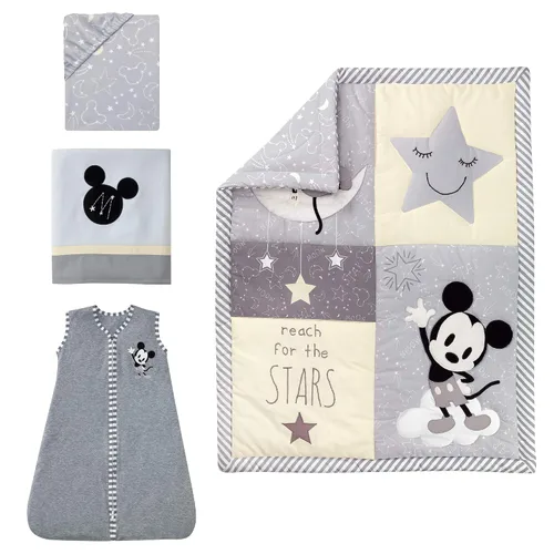Vista 2 de Lambs & Ivy Mickey Mouse - Juego de ropa de cama para cuna, 4 piezas