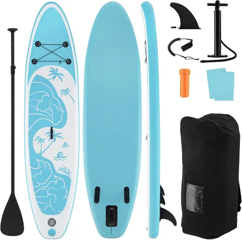 Vista 15 de GYMAX Tabla de remo, tabla de remo inflable con accesorios de SUP, aleta extraíble, paleta, bomba, correa y bolsa de transporte, tablas de remo